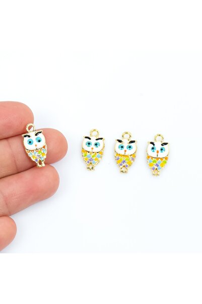 yfhobi 1 Adet - 17 Mm Baykuş Desenli Renkli Mineli Altın Kaplama Takı Aparatı...