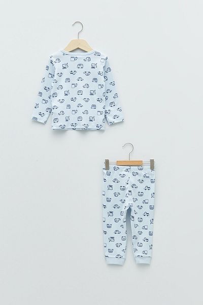LC Waikiki Pyjama - Blau - Mit Slogan
