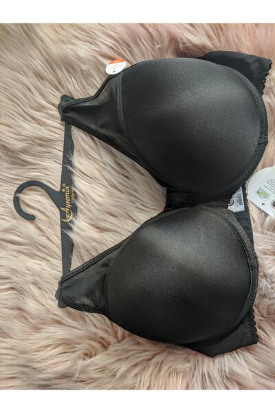 AYSEMİN TEKSTİL Μαύρο τούλι με λεπτομέρεια C Cup Unwired Bra