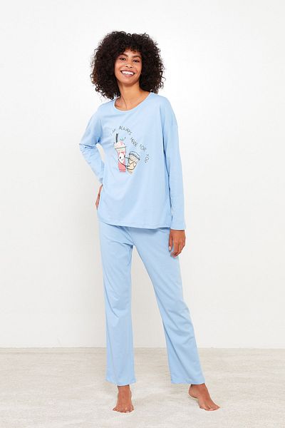 LC Waikiki Pyjama - Blau - Print