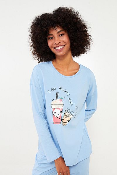 LC Waikiki Pyjama - Blau - Print