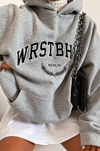 Machetta Büyük Beden Wrst Berlin Baskılı Oversize Kadın Sweatshirt