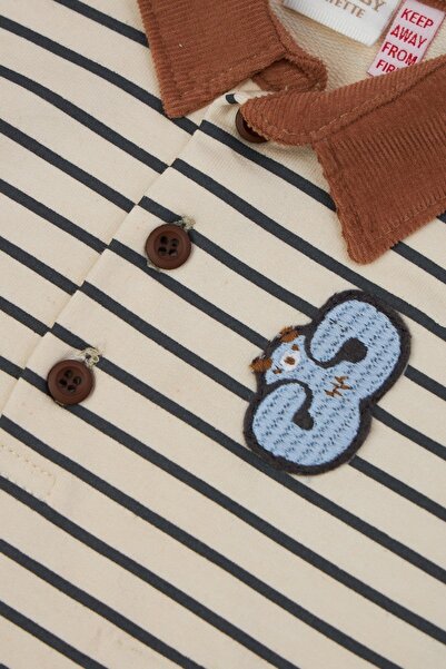 Layette Baby Boy Patterned Bodysuit 22fw0lt8502