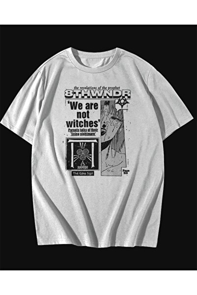 rebelberi Δεν είμαστε μάγισσες Γραπτό Anime Manga με θέμα Oversize Unisex Λευ...