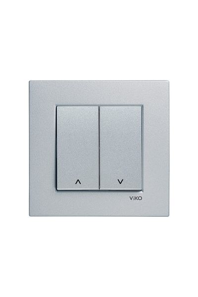 Tamer Elektrik Viko Artline Novella Silver Blinds Control Switch with Frame -92605016