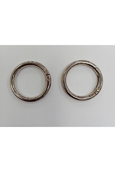 Generic Brand Inel dublu pentru geantă, culoare argintie, cu arc, 3cm