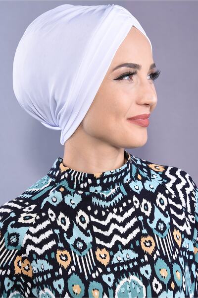 Nowa Scarf 3-Stripes Bonnet White Can Be Used in Sea and Pool