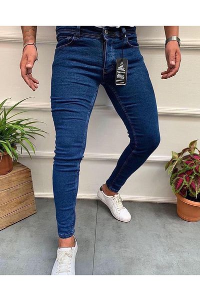 DOPPİO'N DENİM Ανδρικό τζιν παντελόνι Navy Blue Slim Fit