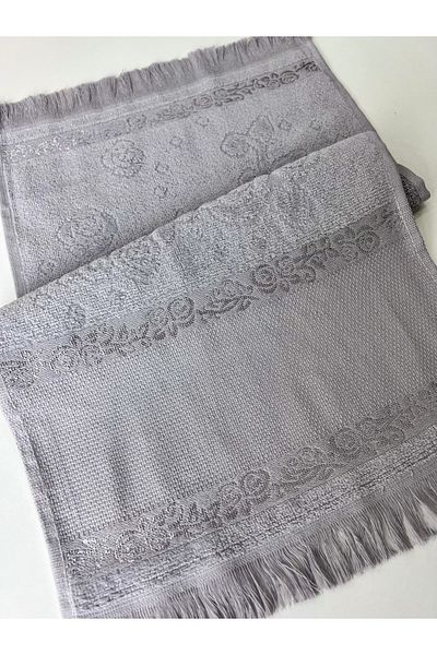 AYHANHOME Etamin Kanavice Embroidered Fringed 6 Pieces Assortment 50x90 Hand and Face Towels
