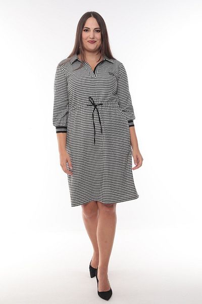 MODAPO Γυναικείο Μίντι Φόρεμα Houndstooth Plus Size