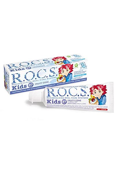 R.O.C.S. Kids 3-7 Years Fluoride-Free Toothpaste with Fruit Cone Taste 1 Pack (1 X 45 G)