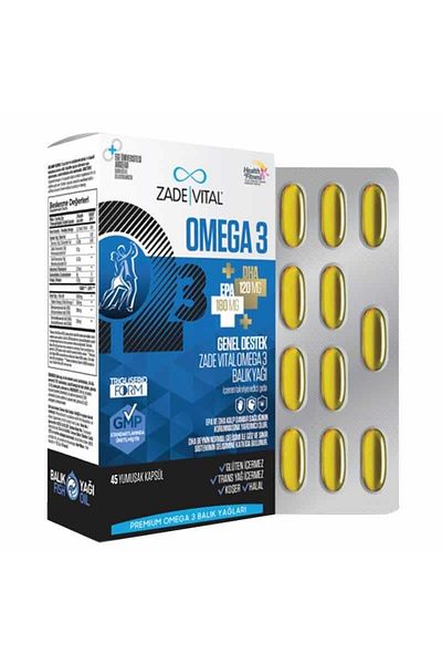 Zade Vital Premium Omega 3 Fish Oil General Support 45 Capsules