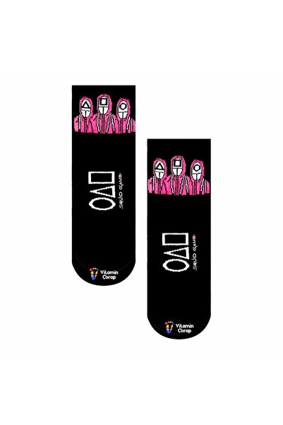 Limmon Store Squid Game Soldier Themed Black Athletic Socks