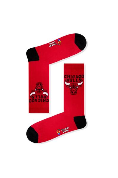 Limmon Store Bulls Red Long Athletic Socks