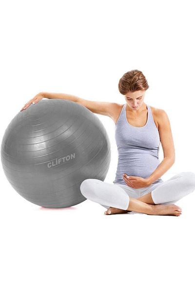 Clifton 75 cm Clfton Durable High Quality Pilates Balance - Aerobics, Yoga, Fitness Ball Gray Pump D