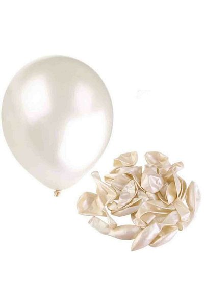 HBK 25 White Metallic Balloons