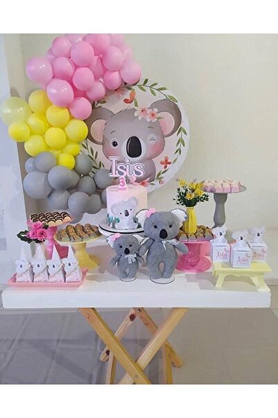 Generic Brand Star Pastel Pink-Yellow-Grey Balloon 60 Pieces + 5 MetersBalloo...