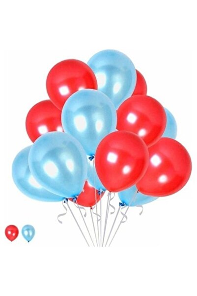 Generic Brand Red - Light Blue Metallic Balloon 100 Pieces + 5m Balloon Chain