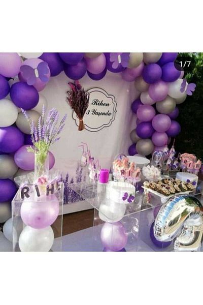 RÖNESANS PARTİ 70Pcs 12 Inch Metallic Balloons 5m Balloon Chain