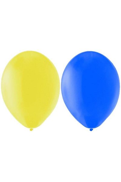 RÖNESANS PARTİ Star 100 Pieces Yellow Navy Blue Balloon Set + Balloon Chain Gift