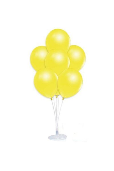 RÖNESANS PARTİ Balloon Stand and Set of 7 Metallic Yellow Balloons