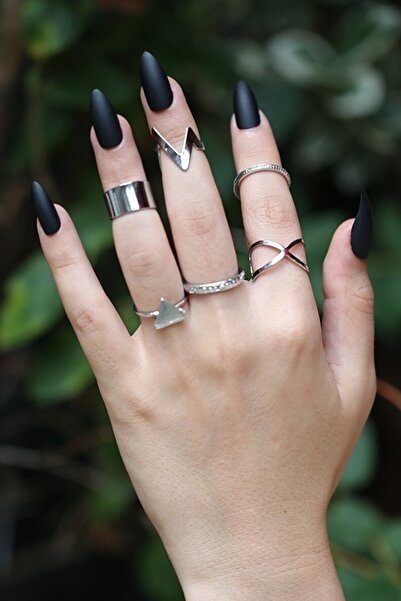 Ervalina Set of 6 Rings 1289 Silver Color