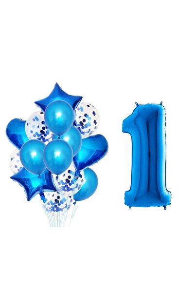 RÖNESANS PARTİ 1 Year Old Blue Foil Set