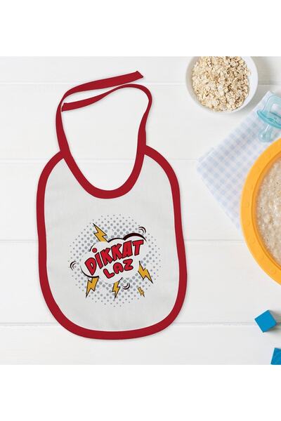 Bk Gift Interlaced Red Baby Food Bib-1