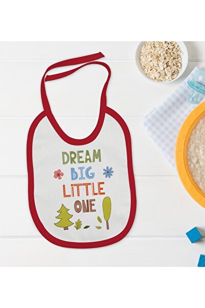 Bk Gift مريلة طعام أطفال حمراء مصممة من Kids Dream Big Little One - 1