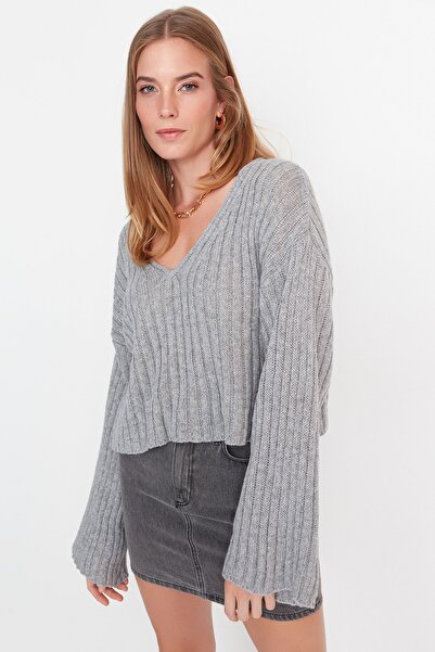 Trendyol Collection Pullover - Grau - Oversized