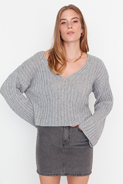 Trendyol Collection Pullover - Grau - Oversized