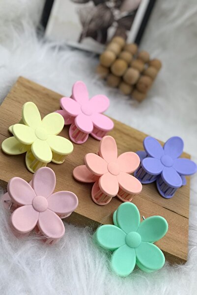 Tahtakaledeyim إبزيم مزلاج ديزي مكون من 6 قطع، ألوان باستيل للسيدات