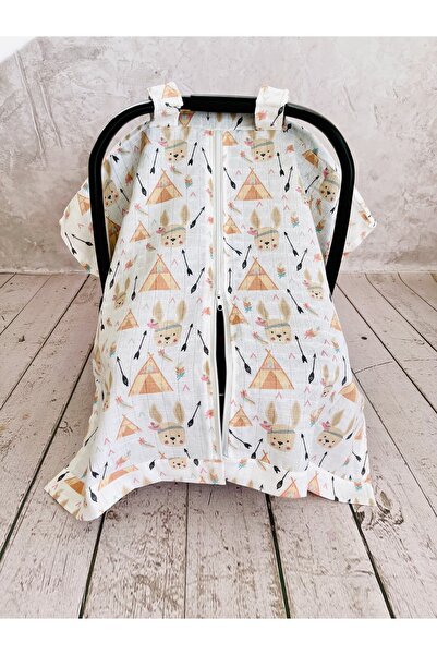 JUNİPERUS Sevimli Tavşan Müslin Bezi Puset Örtüsü Fermuarlı