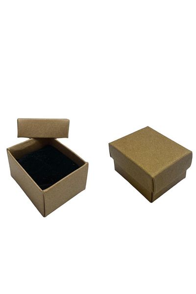 kutuveaksesuar Ring Box Cardboard Kraft Color with Suede Sponge Inside 48 Pieces