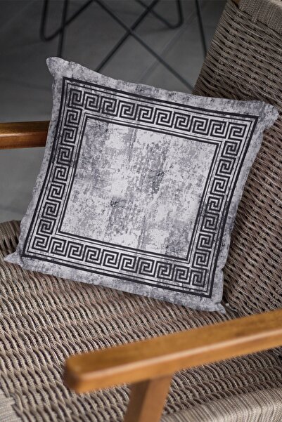 RugViva Κάλυμμα μαξιλαριού με αντίκα κορνίζα Premium Ταϊλανδέζικο υφαντό ύφασμα διπλής όψης 43x43cm Krl324