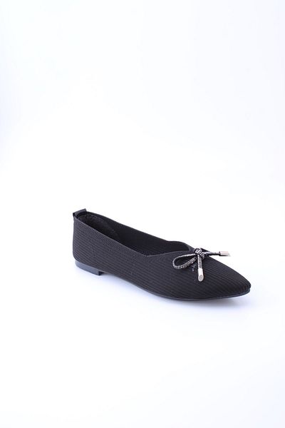 en7 Em5071 Model Negru Tricotaj Dama Balerini Stoned