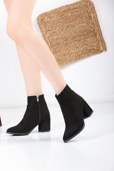 en7 Μαύρα Suede Γυναικείες Μπότες Cmy303