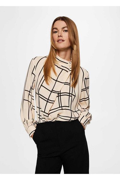 MANGO Woman Geometric Printed Blouse
