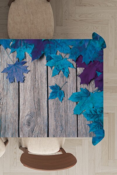 RugViva Tablecloth Stain Resistant Thai Feather Velvet Washable Stain Resistant Fabric with 3D Plane Tree Leaves Mso236