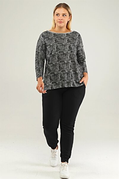 Seamoda Snake Pattern Basic Sweat-anthracite