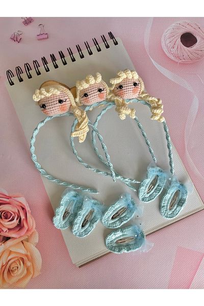 NATURA DESİGN Elsa Crown and Double Buckle Set