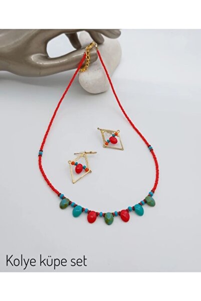Otantik Kolye Küpe Set