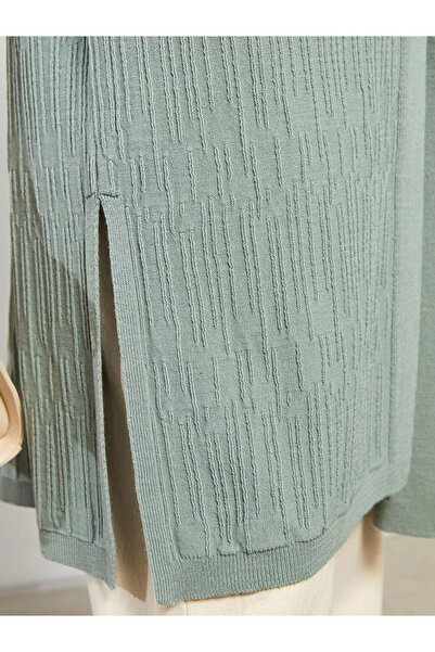 LC Waikiki Aymira Giyimden Şal Yaka Kendinden Desenli Kadın Triko Hırka