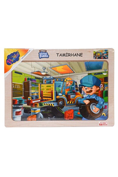 Genel Markalar Ony-48-49-50-51 Ahşap Eğitici Puzzle Tamirhane 24 Parça -onyıl