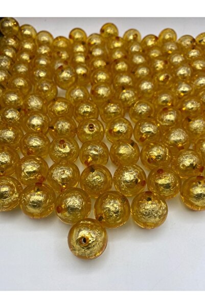 Hedef Bijuteri خرز أكريليك أصفر محبط 20 مم، خرز لصنع حقيبة المجوهرات (100 جرا...