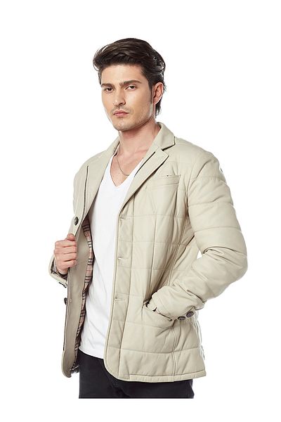 Hodore Fermino Beige Taffeta Leather Coat
