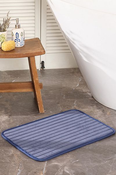 Sarah Anderson Evy Indigo Bath Mat 40x60 Cm
