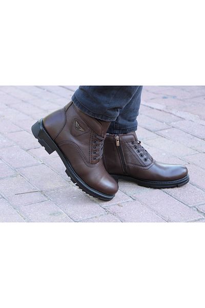 Yağlıoğlu Kundura Yağlıoğlu 2504 Cold Proof Γνήσιο Δέρμα & Γούνα Θερμικά Casual Ανδρικά Μποτάκια