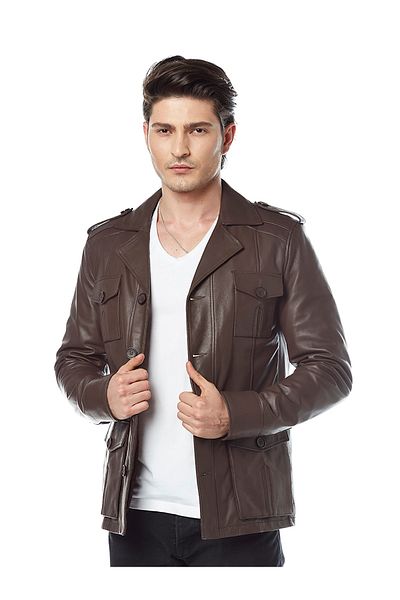 Hodore Jasper Brown Leather Jacket