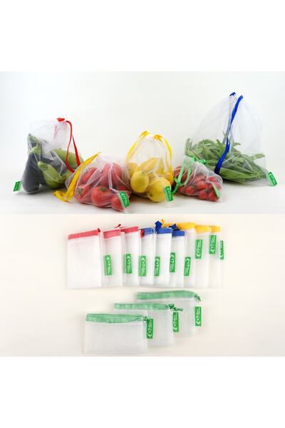 Alışveriş Ve Saklama Torbası Karma Set 12 Adet